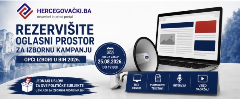 Hercegovački.ba otvorio rezervacije oglasnog prostora za Opće izbore 2026.
