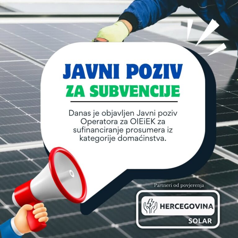 ČEKALI STE SUBVENCIJE ZA SOLAR? JAVNI POZIV JE STIGAO!